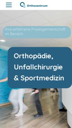 Vorschau der mobilen Webseite www.o3-orthozentrum.de, Orthopädische Praxisgemeinschaft im Linzgaucenter