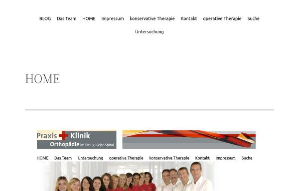 Vorschau von www.frick-volz.de, Orthopädische Praxisklinik - Heilig-Geist-Spital