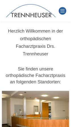 Vorschau der mobilen Webseite www.trennheuser.de, Trennheuser, Dr. med. Wolfgang und Dr. med. Martin