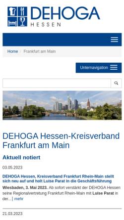 Vorschau der mobilen Webseite www.dehoga-frankfurt.de, Hotel- und Gaststättenvereinigung Frankfurt am Main e. V.