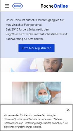 Vorschau der mobilen Webseite www.roche-online.ch, Roche Pharma (Schweiz) AG