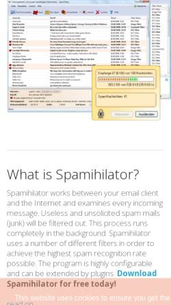 Vorschau der mobilen Webseite www.spamihilator.com, Spamhilator