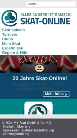 Vorschau der mobilen Webseite www.skat.com, Skat.com