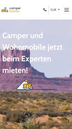Vorschau der mobilen Webseite www.camperboerse.de, Camperboerse