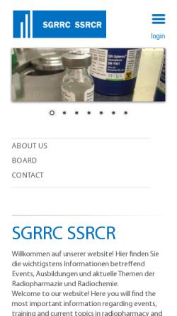 Vorschau der mobilen Webseite www.sgrrc.ch, Schweizerische Gesellschaft für Radiopharmazie / Radiopharmazeutische Chemie [SGRRC]