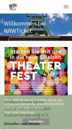 Vorschau der mobilen Webseite www.nrw-ticket.de, NRW Ticket