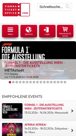 Vorschau der mobilen Webseite www.viennaticketoffice.com, Vienna Ticket Office