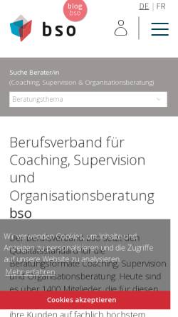 Vorschau der mobilen Webseite www.bso.ch, BSO - Berufsverband für Organisationsentwicklung und Supervision