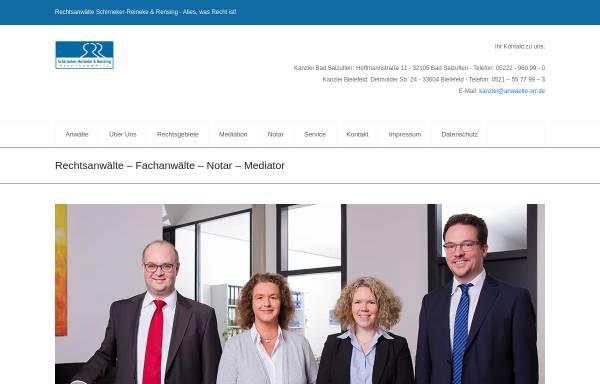 Vorschau von www.anwaelte-srr.de, Rechtsanwälte Schirneker-Reineke und Rensing
