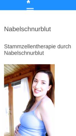 Vorschau der mobilen Webseite www.nabelschnurblut-stammzellentherapie.de, Nabelschnurblut und Stammzellentherapie