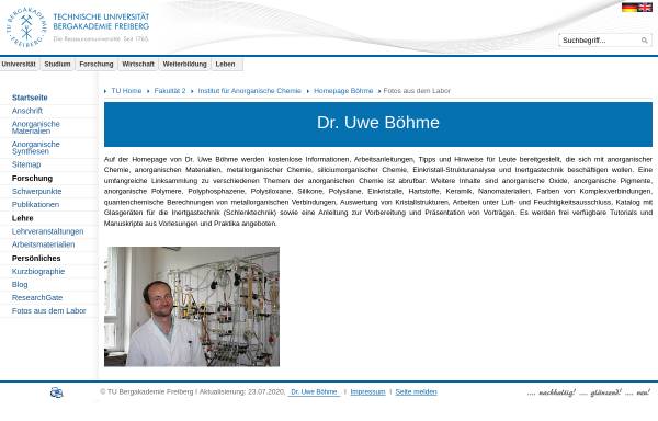 Vorschau von www.uweboehme.de, Anorganische Chemie
