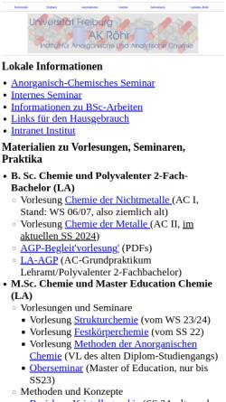 Vorschau der mobilen Webseite ruby.chemie.uni-freiburg.de, Anorganische Chemie, AK Röhr, Freiburg