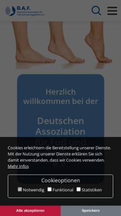 Vorschau der mobilen Webseite www.fuss-chirurgie.de, Deutsche Assoziation der orthopädischen Fußchirurgen e. V. (DAF)