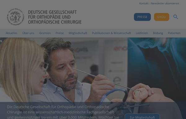 Vorschau von dgooc.de, Deutsche Gesellschaft für Orthopädie und Orthopädische Chirurgie e. V.