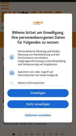 Vorschau der mobilen Webseite www.bweins.de, BWeins