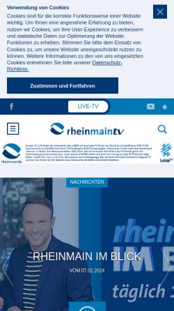 Vorschau der mobilen Webseite www.rheinmaintv.de, Rhein - Main TV