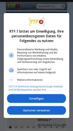 Vorschau der mobilen Webseite www.rtf1.de, RTF.1