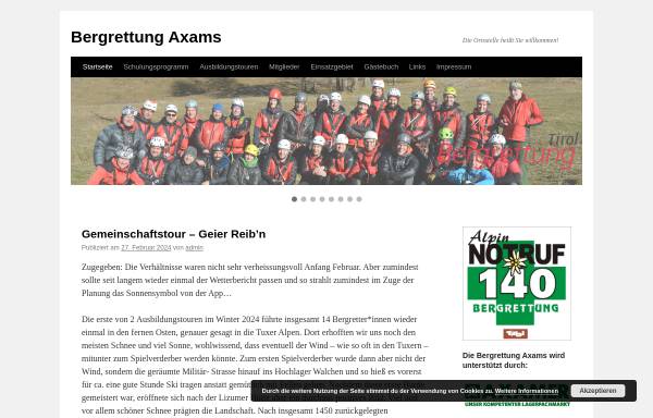 Vorschau von www.bergrettung-axams.at, Bergrettung Ortsstelle Axams