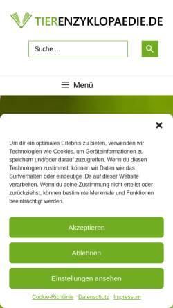 Vorschau der mobilen Webseite www.tierenzyklopaedie.de, Arche Online