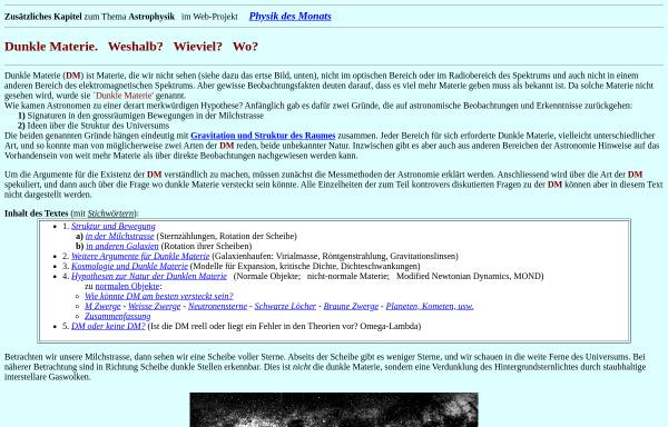Vorschau von www.astro.uni-bonn.de, Astrophysik: Dunkle Materie
