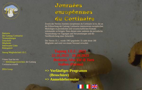 Vorschau von www.jec-cortinarius.org, Cortinarien (Schleierlinge): Journées européennes du Cortinaire