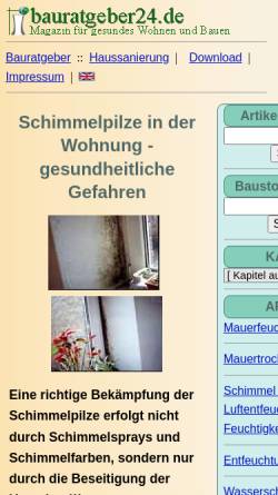 Vorschau der mobilen Webseite www.ib-rauch.de, Schimmelpilze in der Wohnung [Rauch, Peter]