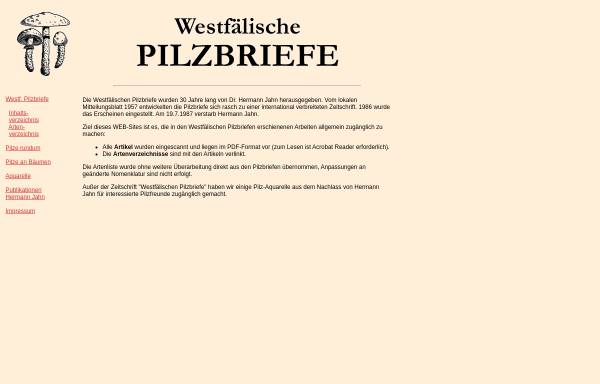 Vorschau von www.pilzbriefe.de, Westfälische Pilzbriefe