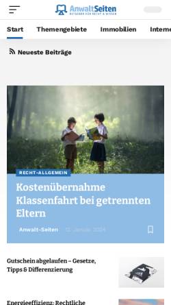 Vorschau der mobilen Webseite www.anwalt-seiten.de, Anwalt-Seiten.de