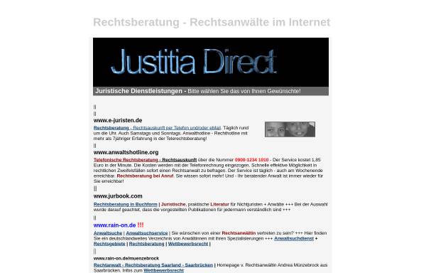 Vorschau von www.rain-on.de, Justitia Direct - Juristische Dienstleistungen