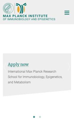 Vorschau der mobilen Webseite www.immunbio.mpg.de, Max-Planck-Institut für Immunbiologie