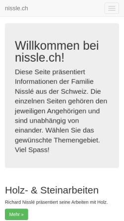 Vorschau der mobilen Webseite www.nissle.ch, Nissle, Richard
