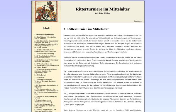 Vorschau von www.ritterturniere-im-mittelalter.de, Ritterturniere im Mittelalter
