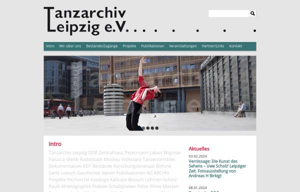 Vorschau von www.tanzarchiv-leipzig.de, Tanzarchiv Leipzig e.V.