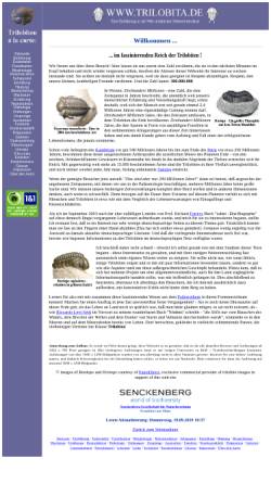 Vorschau der mobilen Webseite www.trilobita.de, Trilobiten - Fossilien erzählen die Geschichte des Lebens