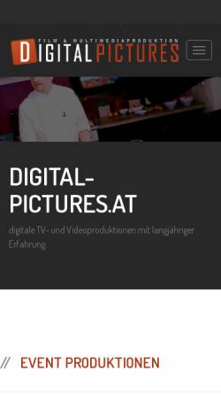 Vorschau der mobilen Webseite www.digital-pictures.at, digital-pictures.at Kritzner Film- & Multimediaproduktion
