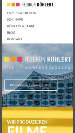 Vorschau der mobilen Webseite www.heidrunkoehlert.de, KS MEDIA Produktionsgesellschaft für Film & Content mbH