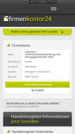 Vorschau der mobilen Webseite www.learnact-gmbh.de, LearnAct! GmbH