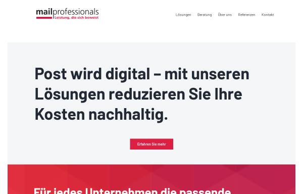 Vorschau von www.mailprofessionals.de, Mail Professionals