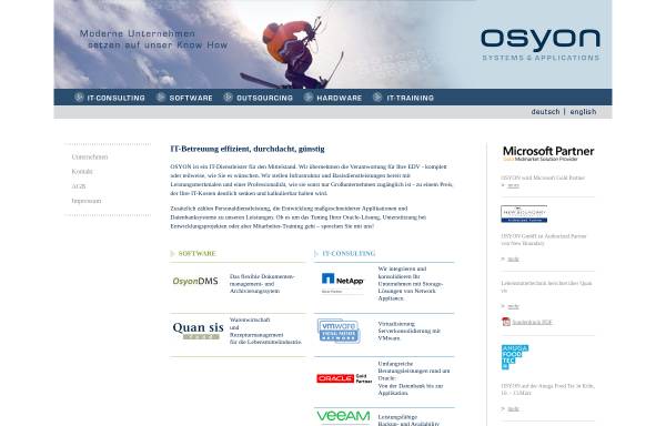 Vorschau von www.osyon.com, osyon Technology Consulting IT-Outsourcing