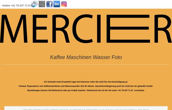 Vorschau von www.mercierkaffee.ch, Mercier Kaffeemaschinen Service