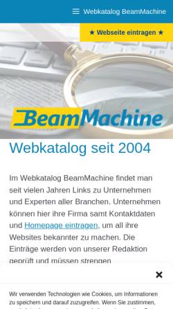 Vorschau der mobilen Webseite www.beammachine.net, BeamMachine.net