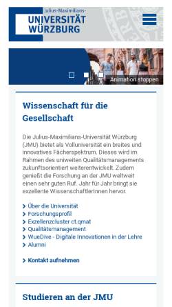 Vorschau der mobilen Webseite www.uni-wuerzburg.de, Lehrstuhl für Fernerkundung der Universität Würzburg