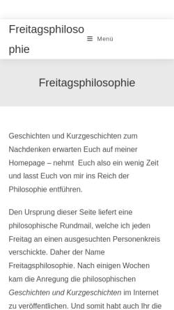 Vorschau der mobilen Webseite geschichten-kurzgeschichten.de, Freitagsphilosophie - philosophische Geschichten