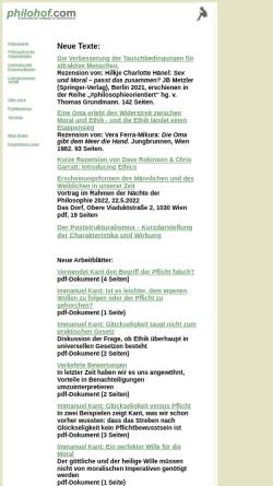 Vorschau der mobilen Webseite www.philohof.com, Philohof - Philosophische Homepage von Helmut Hofbauer