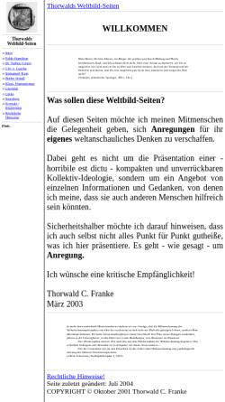 Vorschau der mobilen Webseite www.thorwalds-internetseiten.de, Thorwald's Weltbild-Seiten