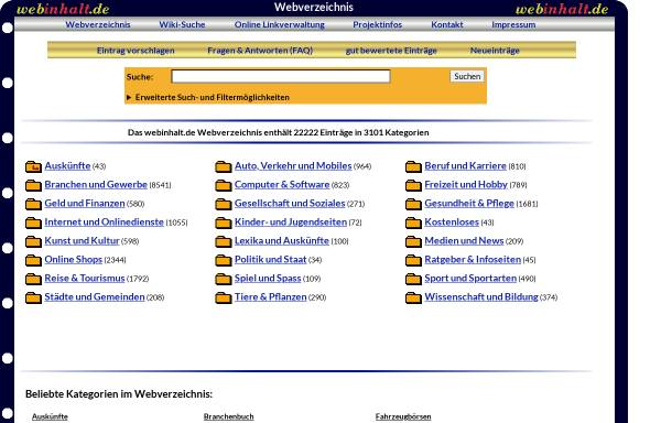 Vorschau von www.webinhalt.de, Webinhalt.de