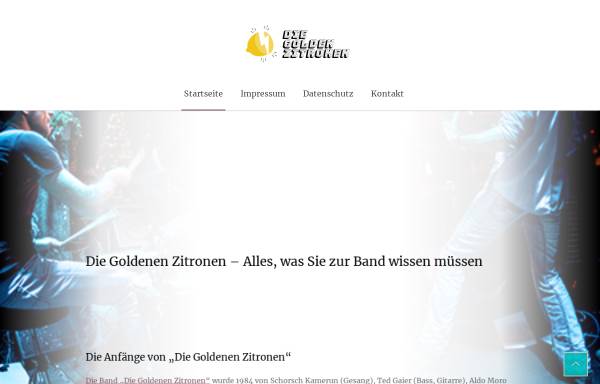 Vorschau von www.die-goldenen-zitronen.de, Die Goldenen Zitronen