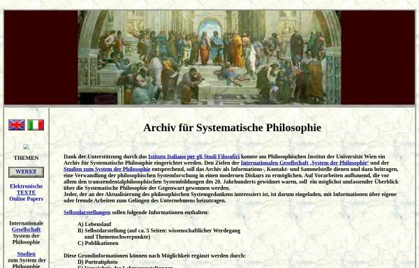 Vorschau von phaidon.philo.at, Archiv für Systematische Philosophie