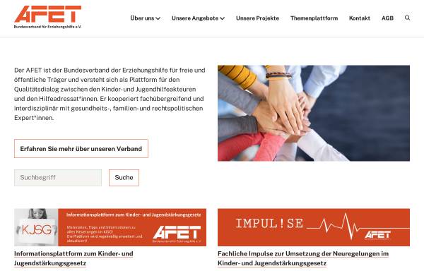 Vorschau von afet-ev.de, Bundesverband für Erziehungshilfe e.V. (AFET)
