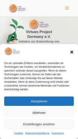 Vorschau der mobilen Webseite www.tugendprojekt.de, TugendProjekt e.V.
